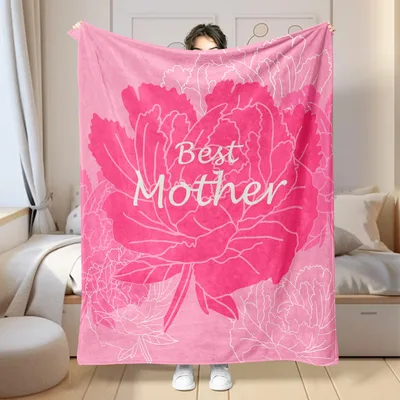 Best Mother Peony Flower Blanket Celebrating Mom with Pink Floral Art