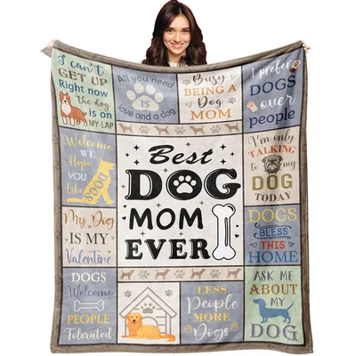 Best Dog Mom Ever Blanket: A Quilt of Dog Love Quotes