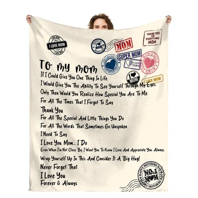To My Mom Letter Stamps Blanket: A Poetic Tribute with Stamp Graphics