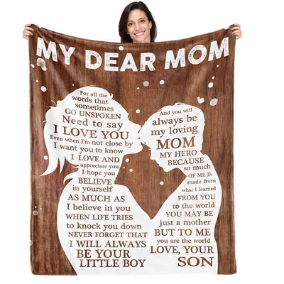My Dear Mom Heartfelt Blanket: A Son's Love Message