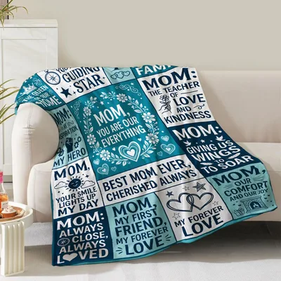 Mom Quotes Collage Patchwork Blanket Celebrating Motherly Love