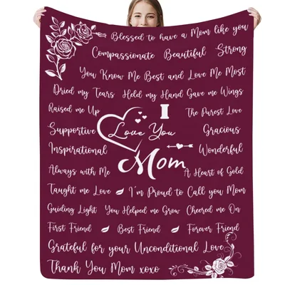Love You Mom Words Blanket: A Heartfelt Design for Her