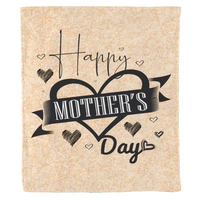 Happy Mother's Day Heart Blanket: Vintage Banner Design for Mom