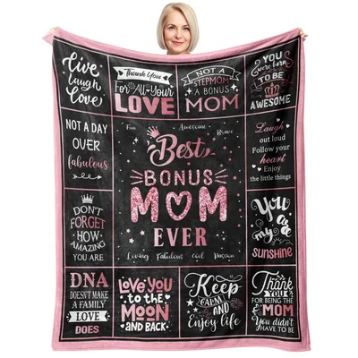 Best Bonus Mom Ever Blanket Celebrating Stepfamily Love and Connection
