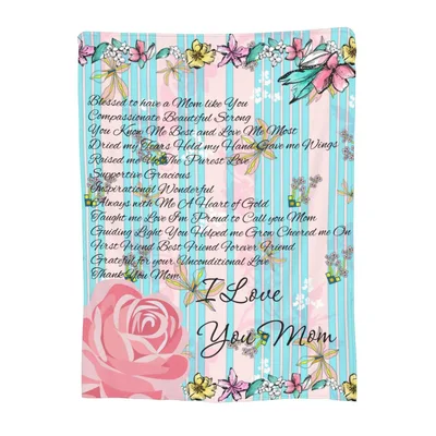 I Love You Mom Pink Blanket: A Rosey Tribute to Maternal Love