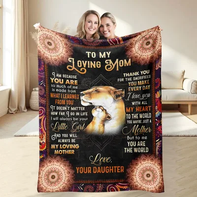 To My Loving Mom Blanket: Fox Quote Design for Daughters