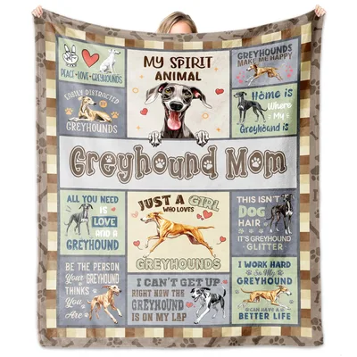 Greyhound Mom Dog Lovers Blanket featuring My Spirit Animal