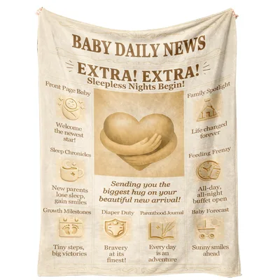 Baby Daily News Newspaper Blanket Celebrating New Parents
