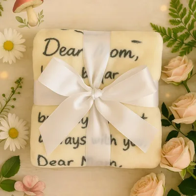 Dear Mom Heartfelt Message Blanket: A Cozy Note of Love for Her