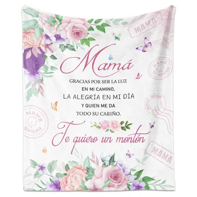 Mama Floral Message Words Blanket: Spanish Mom Appreciation Design