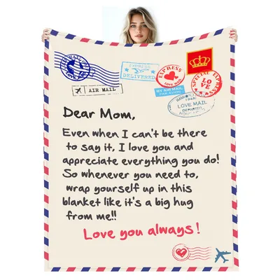 Dear Mom Letter Airmail Blanket: A Warm Hug in Print