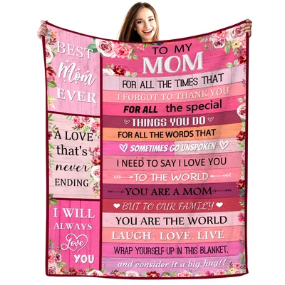 To My Mom Heartfelt Blanket: Best Mom Ever Floral Design