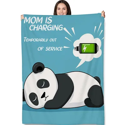 Mom Is Charging Panda Blanket No. 2