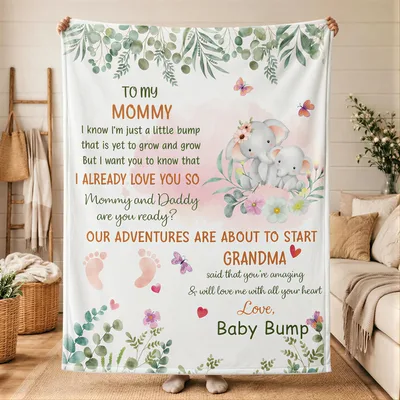 To My Mommy Baby Blanket Celebrating the Little Bump Inside