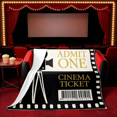 Movie Camera Cinema Ticket Blanket