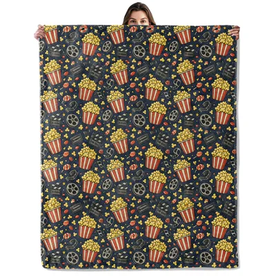 Movie Night Popcorn Pattern Blanket