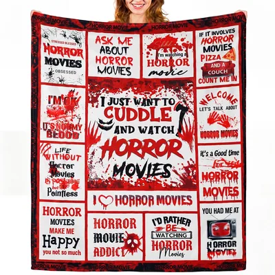 Cuddle and Watch Horror Movies Blanket for Movie Lovers