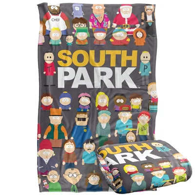 Full Cast Cartoon Characters Blanket: Group Design