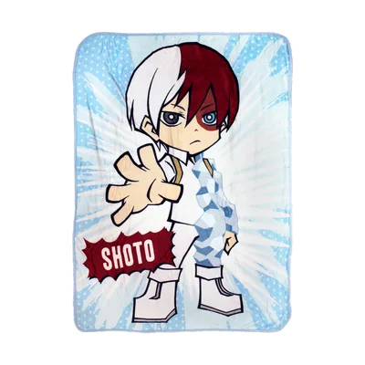 Chibi Hero Character Art Blanket: Shoto Todoroki Design for Fans