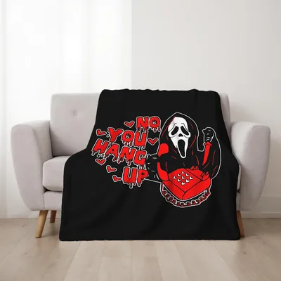 No You Hang Up Blanket: Ghost Face Horror Design