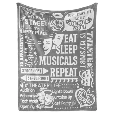 Eat Sleep Musicals Repeat Blanket: Theater Life Design