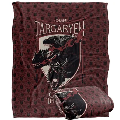 Dragon Crest Shield Design Blanket featuring House Targaryen text