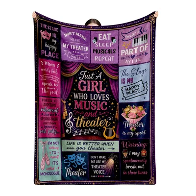Theatre Girl Quotes Grid Blanket No. 2 for Broadway Lovers