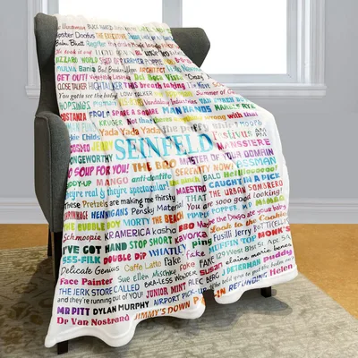 Classic Sitcom Quotes Collage Blanket: Phrase Art for Fans