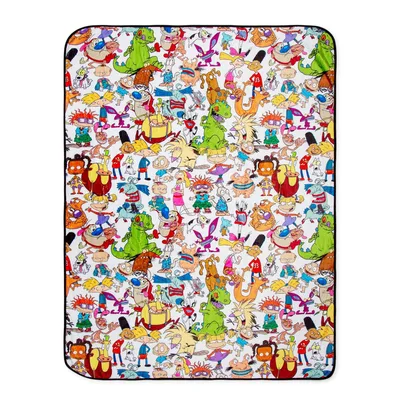 Classic Cartoon Characters Collage Blanket for Nostalgic Movie Nights
