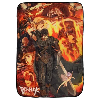 Anime Warriors Fire Battle Blanket Berserk Poster Design
