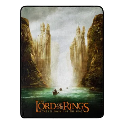 Misty Mountain Waterfall Scene Blanket: Fellowship of the Ring Art