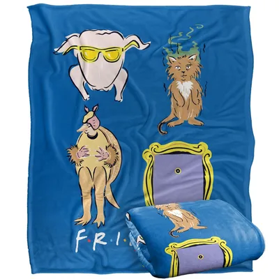 Iconic Sitcom Symbols Blue Blanket: Friends Pets and Door Design