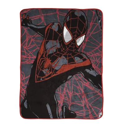 Masked Hero Red Web Blanket: Miles Morales Design for Fans