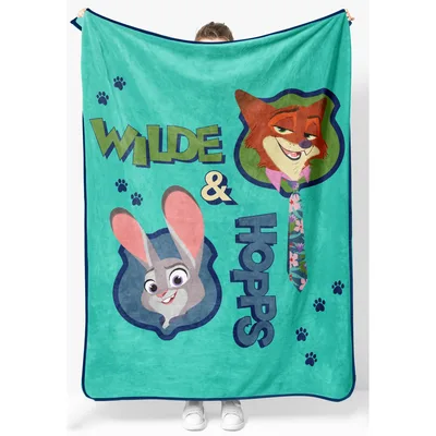Cartoon Bunny and Fox Blanket: Wilde & Hopps Duo Design