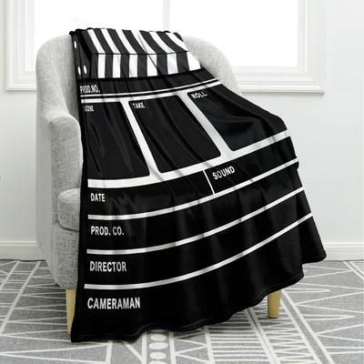 Film Clapperboard Design Blanket for Movie Lovers