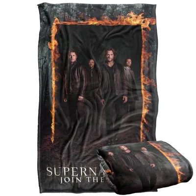 Fire Frame Group Portrait Blanket featuring the cast