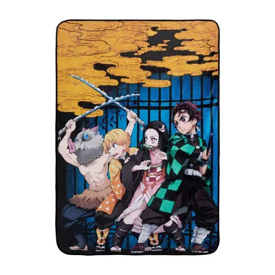 Anime Swordsmen Group Scene Blanket: Team Art