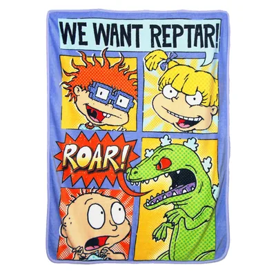 Roar Comic Strip Kids Blanket: We Want Reptar Design