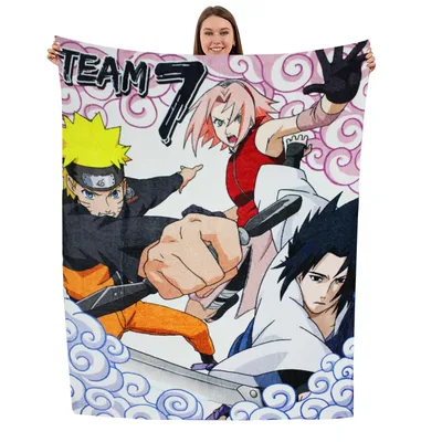 Anime Ninja Heroes Scene Blanket Featuring Team 7 Action Art