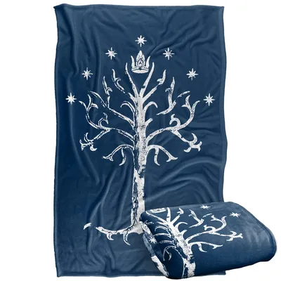White Tree Silhouette Fantasy Blanket: Gondor Tree Design