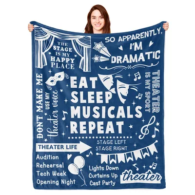 Eat Sleep Musicals Repeat Blanket for Theater Lovers