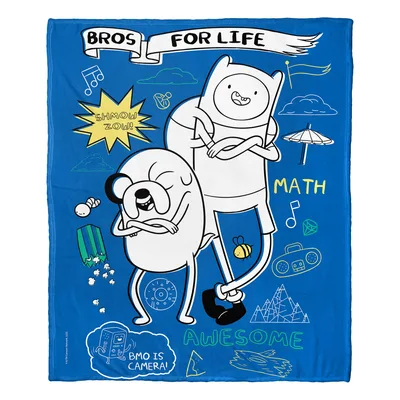 Cartoon Bros for Life Blanket: Finn and Jake Hugging with Shmow Zow
