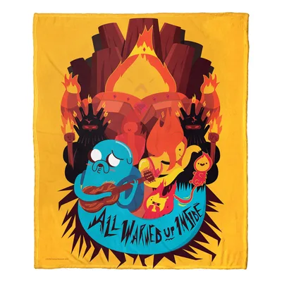 Cartoon Fire Friends Poster Blanket: All Warmed Up Inside Art Design