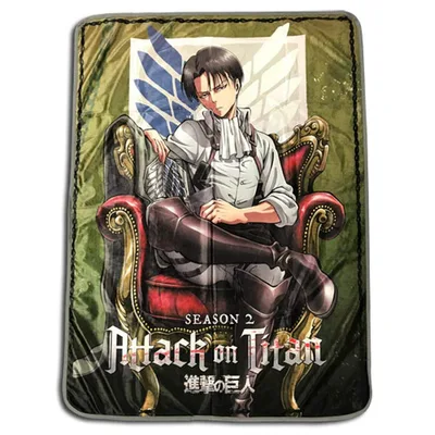 Anime Soldier Seated Blanket: Levi on a Throne from Season 2