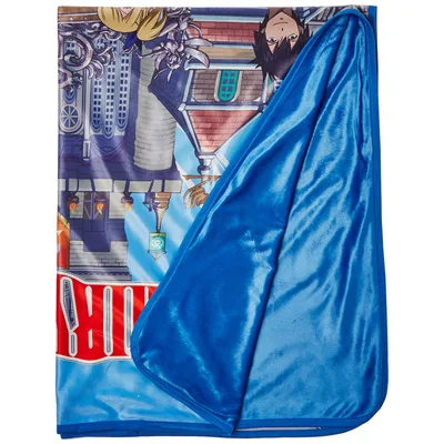 Anime Group Scene Blanket: Fairy Tail Cast and Blue Cape Design