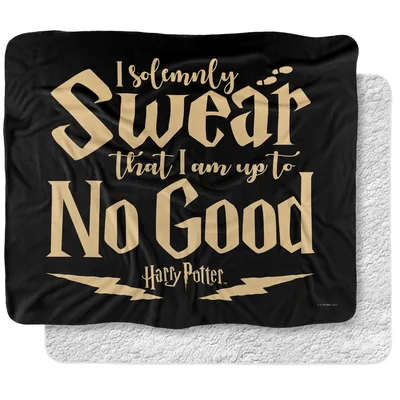 Solemnly Swear Up Blanket: Mischievous Quote Design for Movie Nights