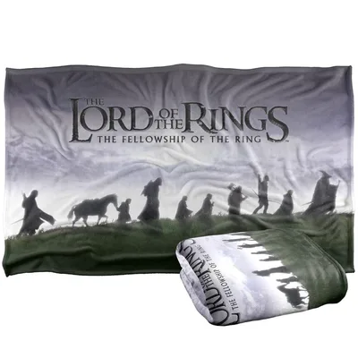Fellowship Silhouettes Mountain Scene Blanket for Fantasy Lovers