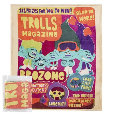 Cartoon Creatures Magazine Cover Blanket: Trolls Brozone Fun