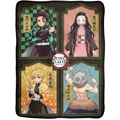 Anime Swordsmen Four Character Blanket: Hero Panels