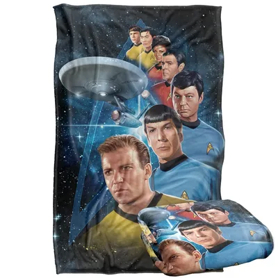 Space Crew Adventure Characters Blanket: Starship and Crew Portrait